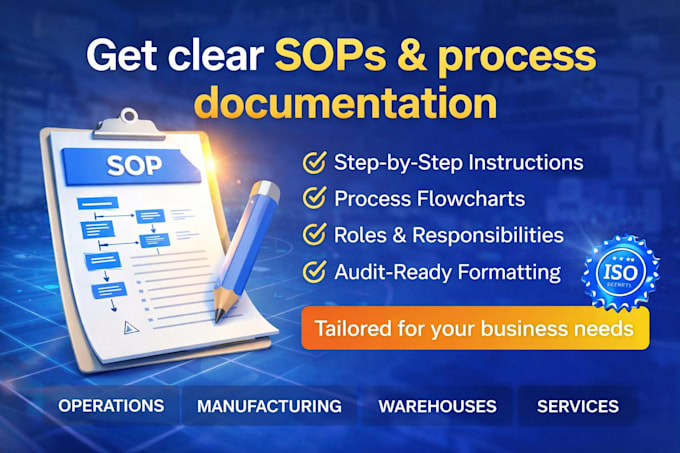 write clear sops, work instructions, and process documents
