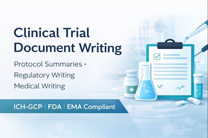 write clinical trial documents and protocol summaries