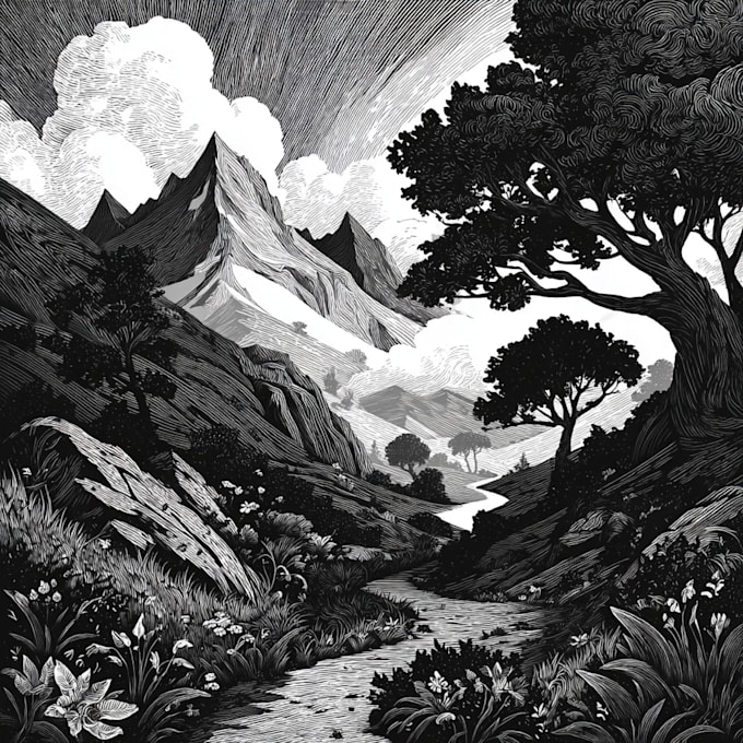create awesome linocut illustration art