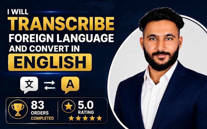 transcribe foreign language and convert in english