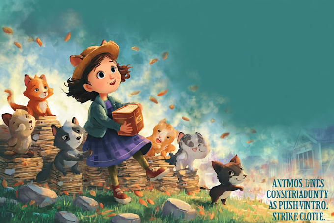 design 3d children book illustration, book illustration,