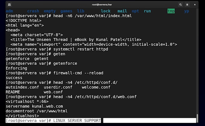 fix linux server, apache, firewall and ssh issues