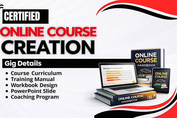 create online course content,course creation, course editing,and workbook design