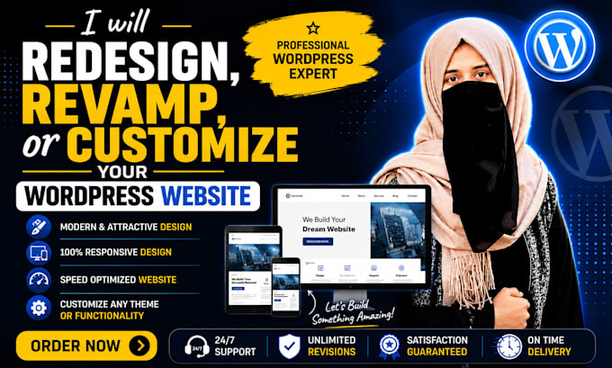 redesign, revamp, or customize your wordpress website