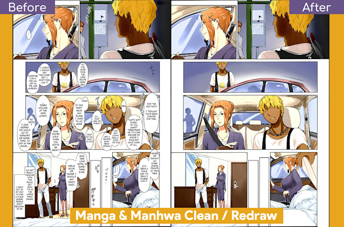 remove text speech bubbles and redraw manga manhwa nsfw