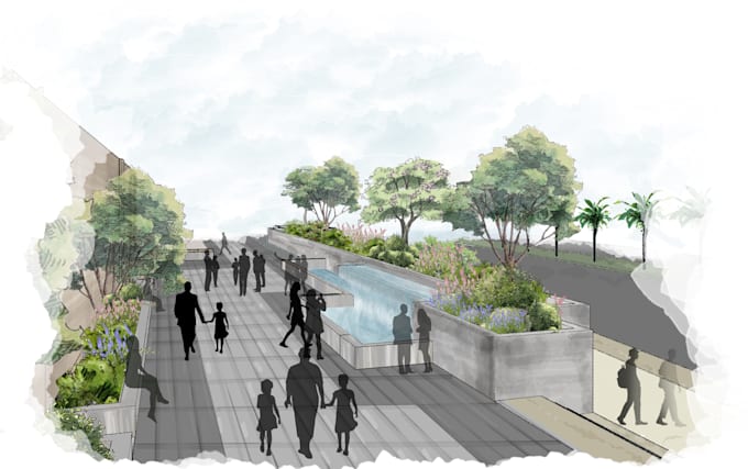 create digital landscape and architectural sketches