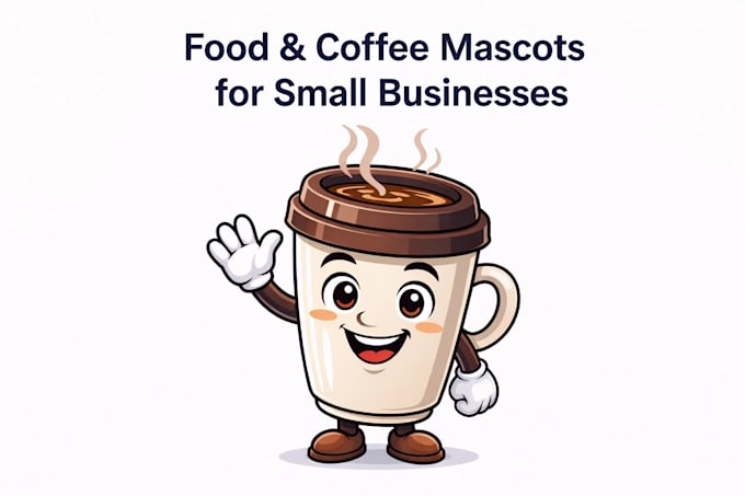 create a friendly food or coffee mascot for your business