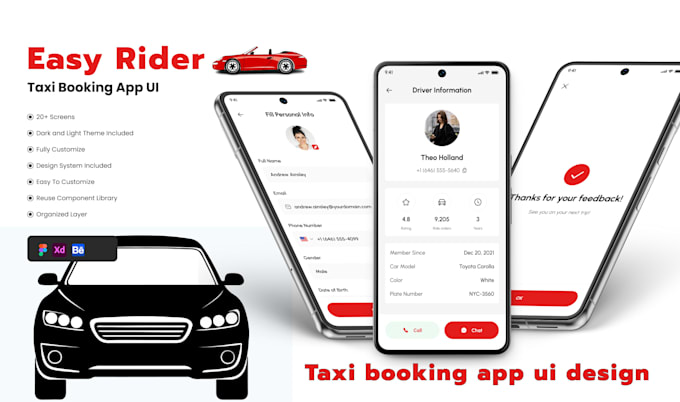 Design taxi booking app ui ux and develop responsive web app by Sudair ...