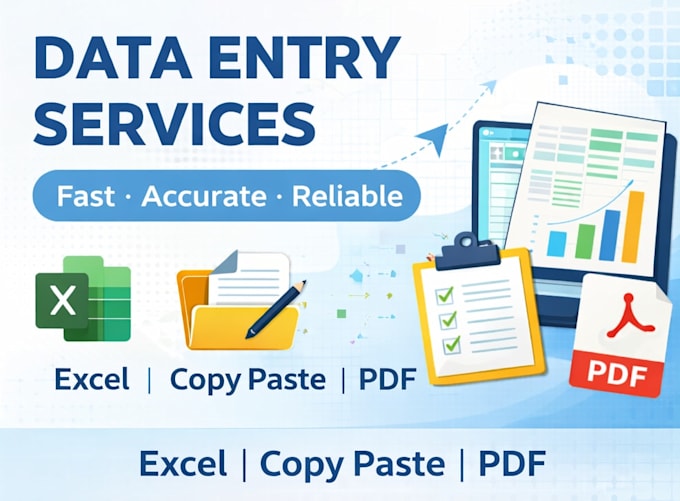 do accurate data entry, copy paste, and excel work