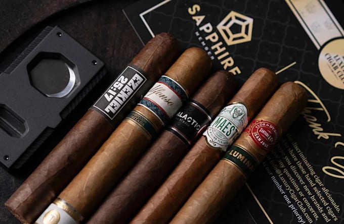 do unique cigar label cigar ring cigar logo and cigar box design