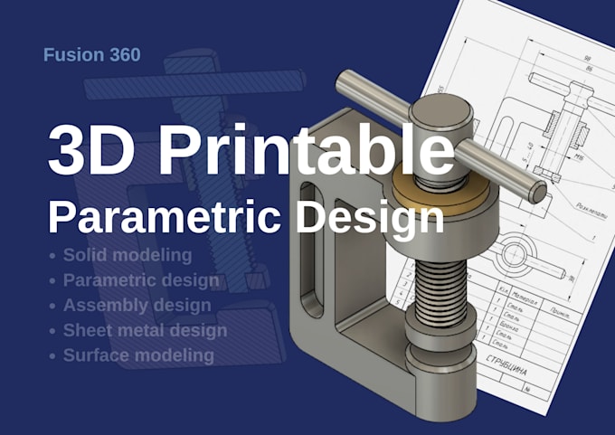 Design mechanical parts and 3d printable models in fusion 360 by Mike ...
