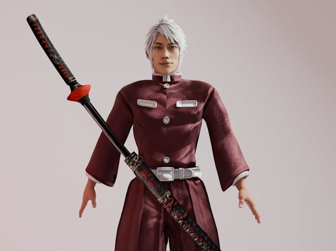 create a game ready 3d character or weapon and animation