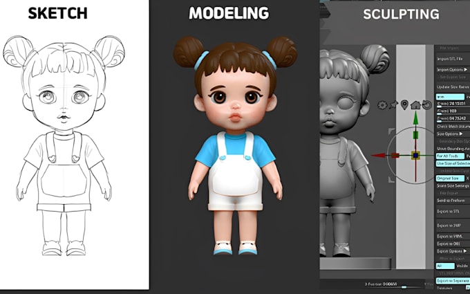 Do 3d cartoon character modeling in blender 3d animation video ...