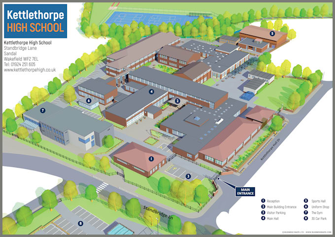 creat a map illustration site plan school,office and collage