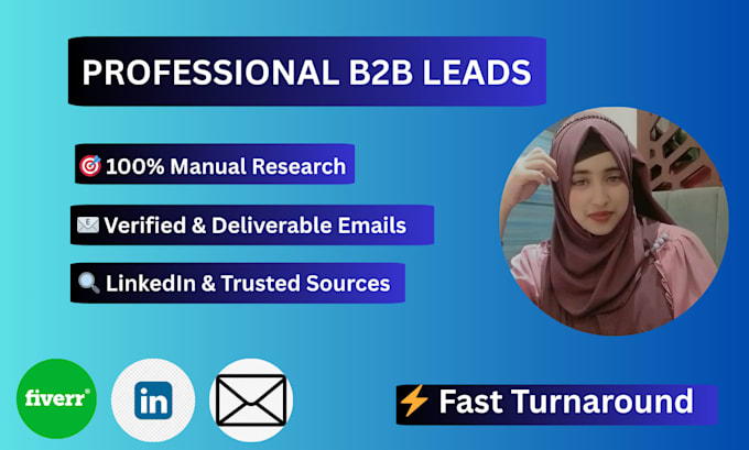manually researched b2b leads with  verified emails