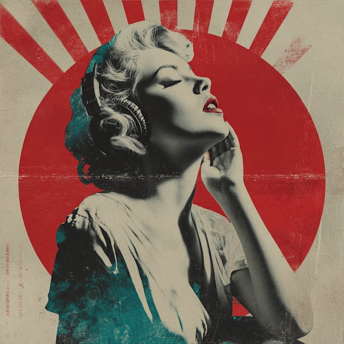 make vintage or retro album cover