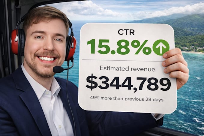 create CTR focused youtube thumbnails in 3 hours