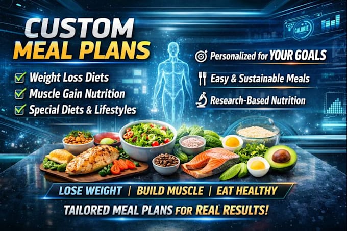 Design a custom meal plan for weight loss, muscle gain and special diet ...