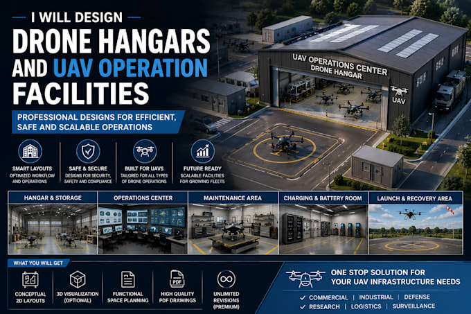 design drone hangars and uav operation facilities