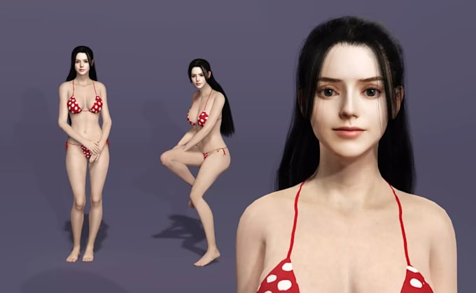 3d erotic character, elf 3dmodel, vrml model, rig3d for xsense, facetrack avatar