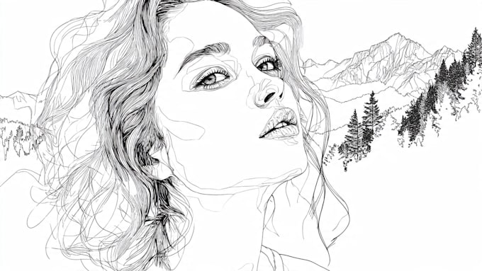 draw any vector line art, one line art, illustrations