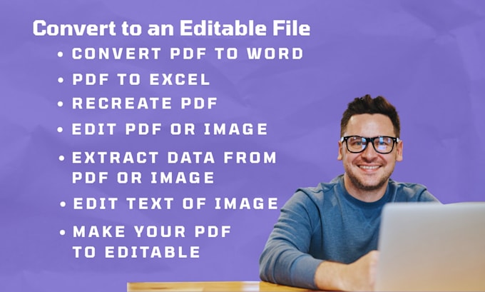 convert or remake your PDF or scanned document into word or excel