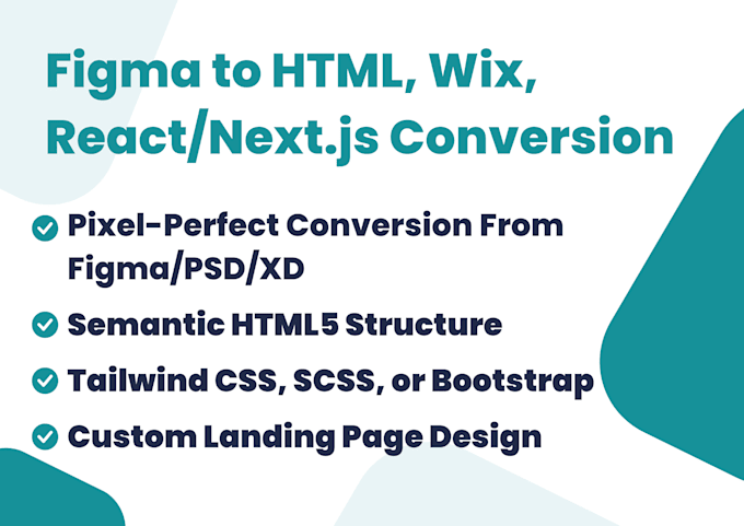convert figma to HTML, figma to wix, figma to webflow, react js, next js
