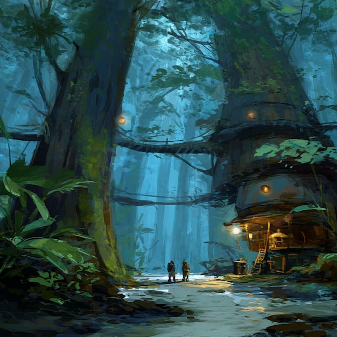draw 2d environment and game background for you