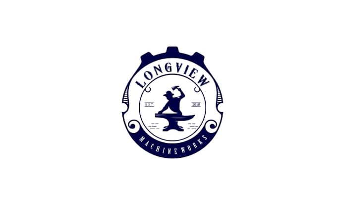 make longview industrial machine works logo and identity