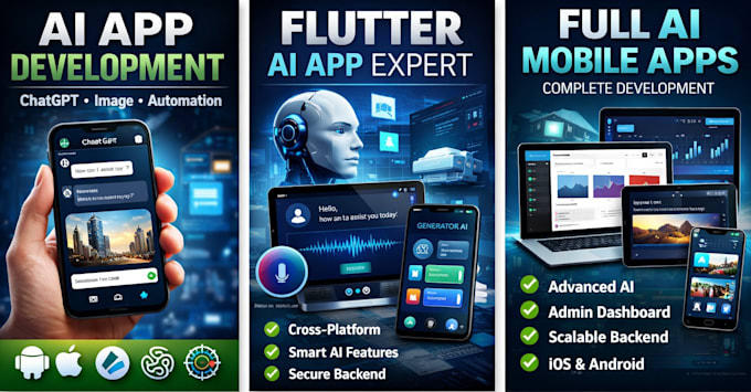 develop any ai app in flutter with complete backend