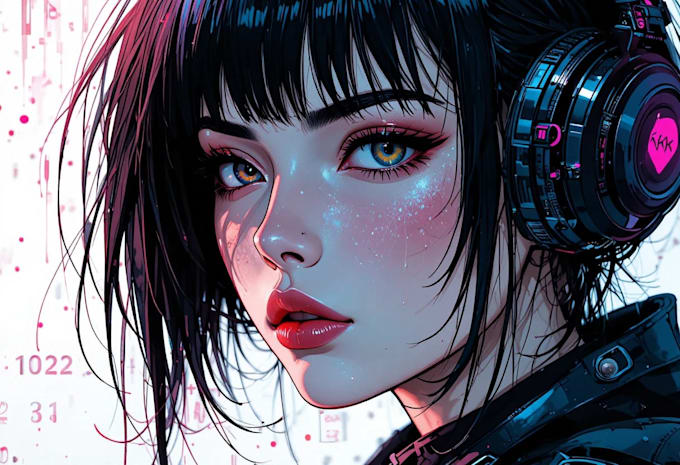 draw you a cyberpunk illustration portrait