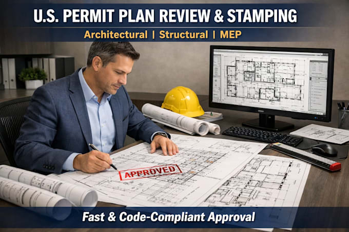 stamp review all USA architectural structural engineering mep floor plan permit