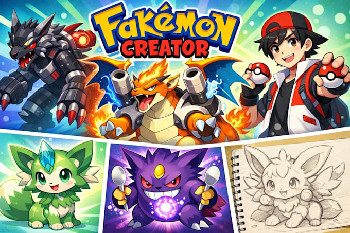 design custom fakemon pokémon pokémon fusions and trainers