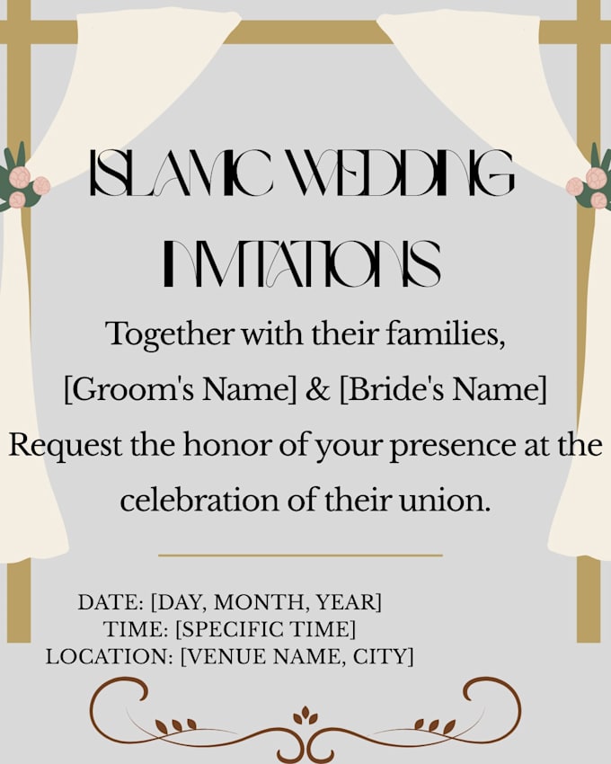 design professional and elegant islamic wedding invitations