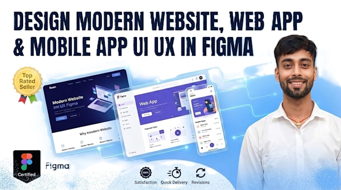 design modern website, web app and mobile app UI UX in figma