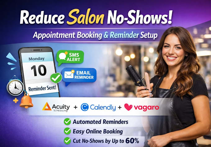 reduce salon no shows with appointment booking and reminder setup