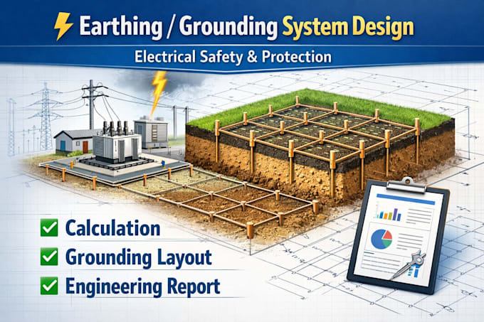 design earthing and grounding system with calculation report