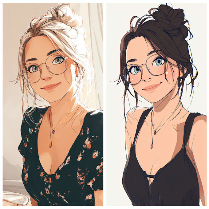 draw your portrait in anime or manga style
