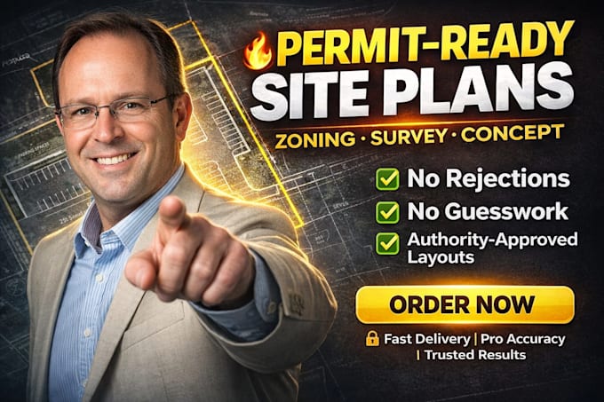 create concept site plan, plot plan, land survey integration and zoning check