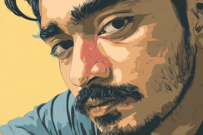 do flat vector portrait from your photos