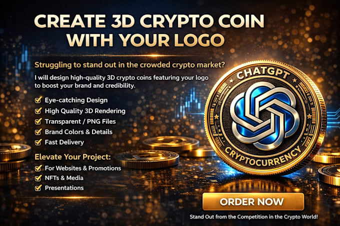 Crypto Coin Design Create 3d crypto coin with your logo by Philip_webwod | Fiverr