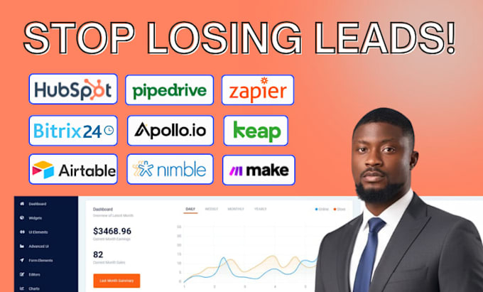 apollo io pipedrive zoho bitrix24 hubspot keap nimble airtable zapier automation