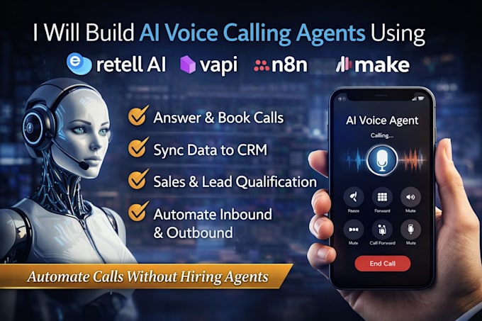 do ai voice calling agents using retell ai, vapi with n8n or make automation