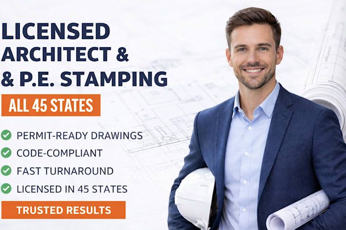 do architectural stamp, city permit blueprint drawing architect for adu, garage