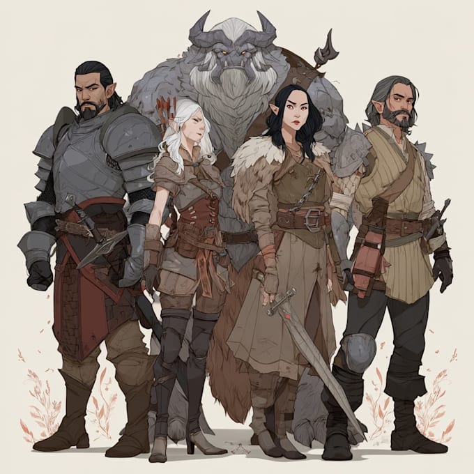 draw a unique role playing game character portrait