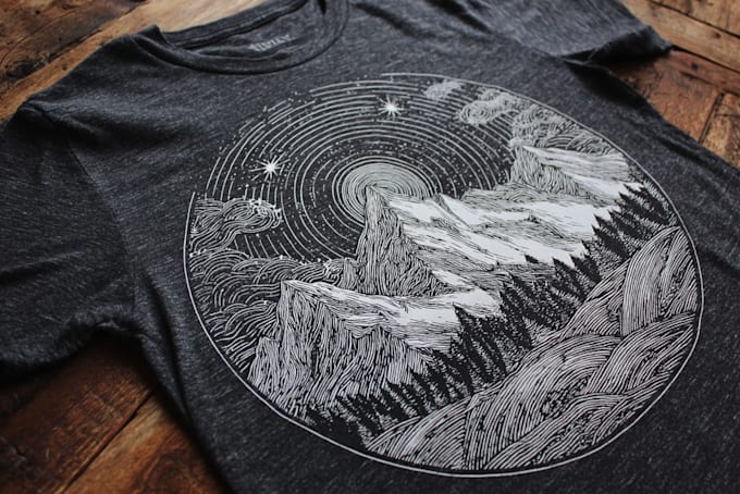 create linocut t shirt design for brand