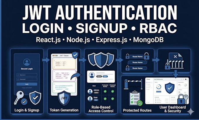 build jwt authentication, login signup and rbac in mern