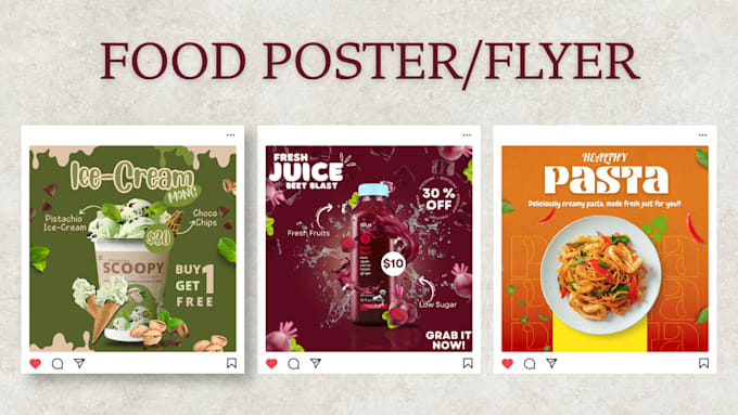 design attractive food posters, restaurant flyers