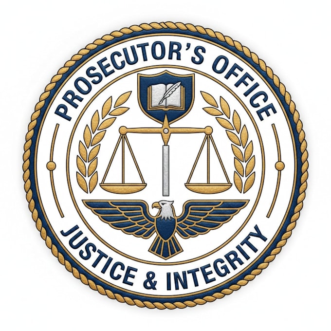 design a professional and authoritative prosecutor logo for your brand