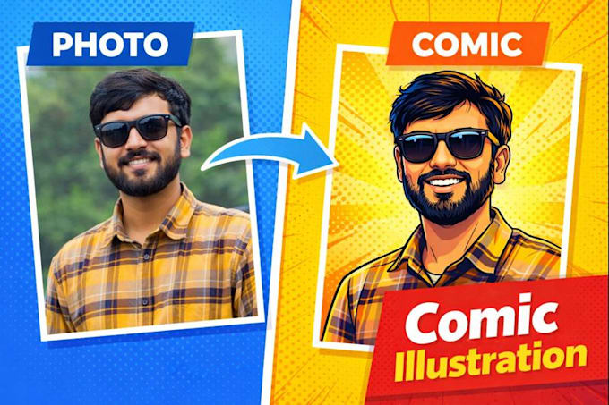 create custom comic illustration and cartoon art for you